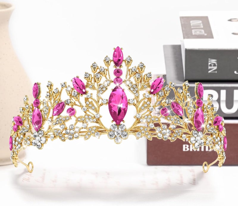TAROSE Crowns for Women, Queen Crystal Gold Silver Tiaras with White Rhinestone and Combs, Goddess Crown for Wedding Bride Birthday Princess Bridal Shower Hair Accessories for Women - Image 3